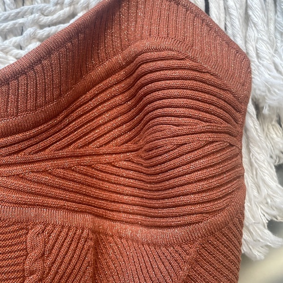 FOGCITYFLEA Retrofete Luxury Glitter Knit Crop stop in Burnt Orange Sedona - Picture 5 of 14